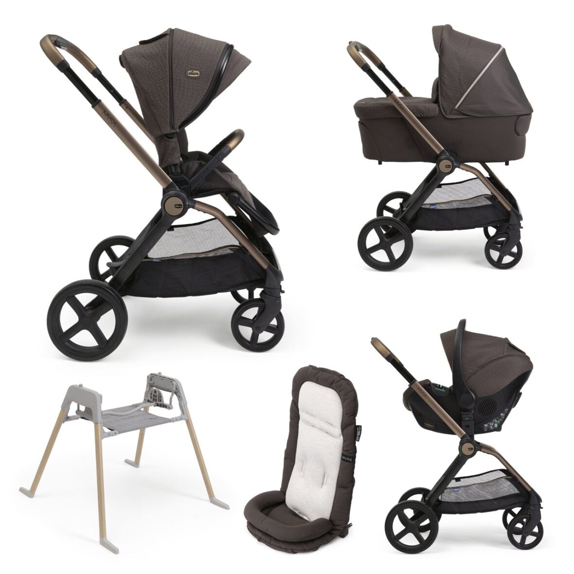 Chicco Trio Mysa Flexy Carry Cot Kory Plus Bronze Lizard Re_Lux